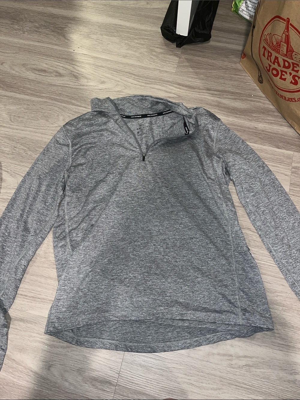 Nike Women's Heather Gray Quarter-Zip Pullover Hoodie